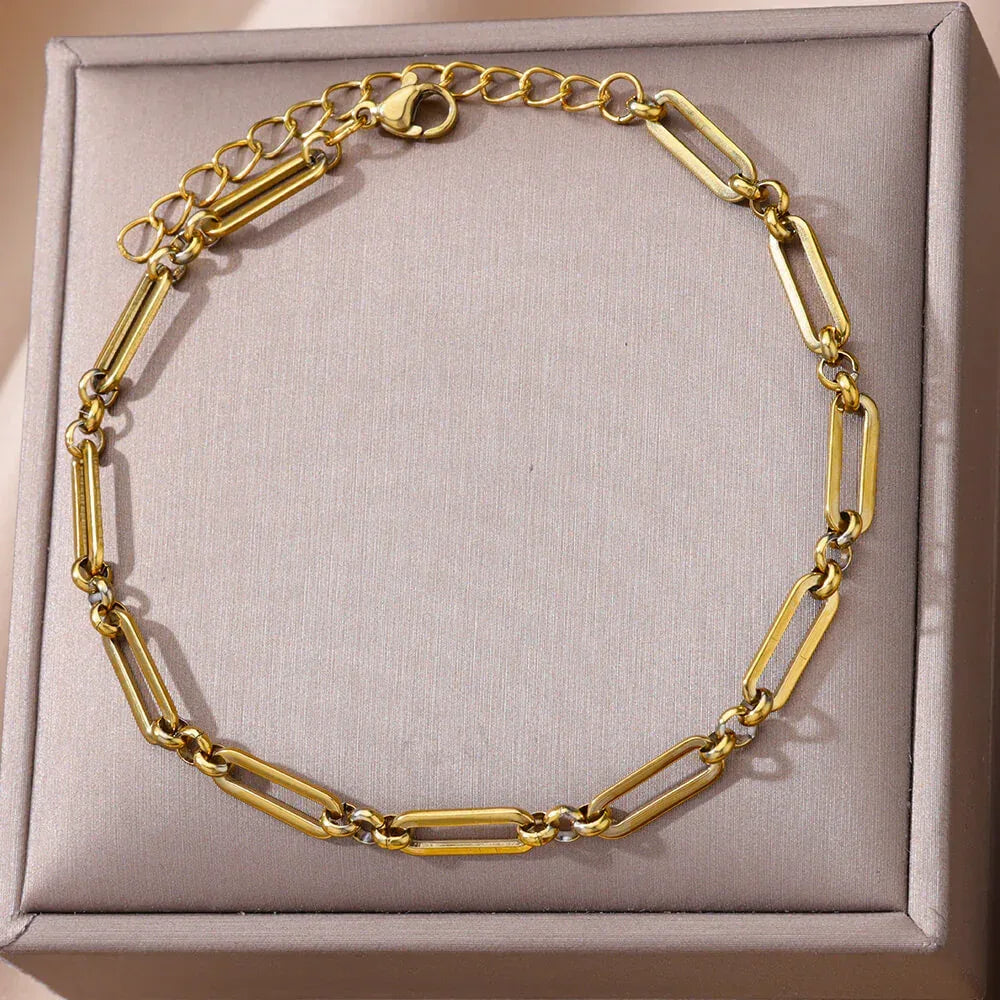 Figaro Blade 18K Stainless Steel Anklet - Viexta