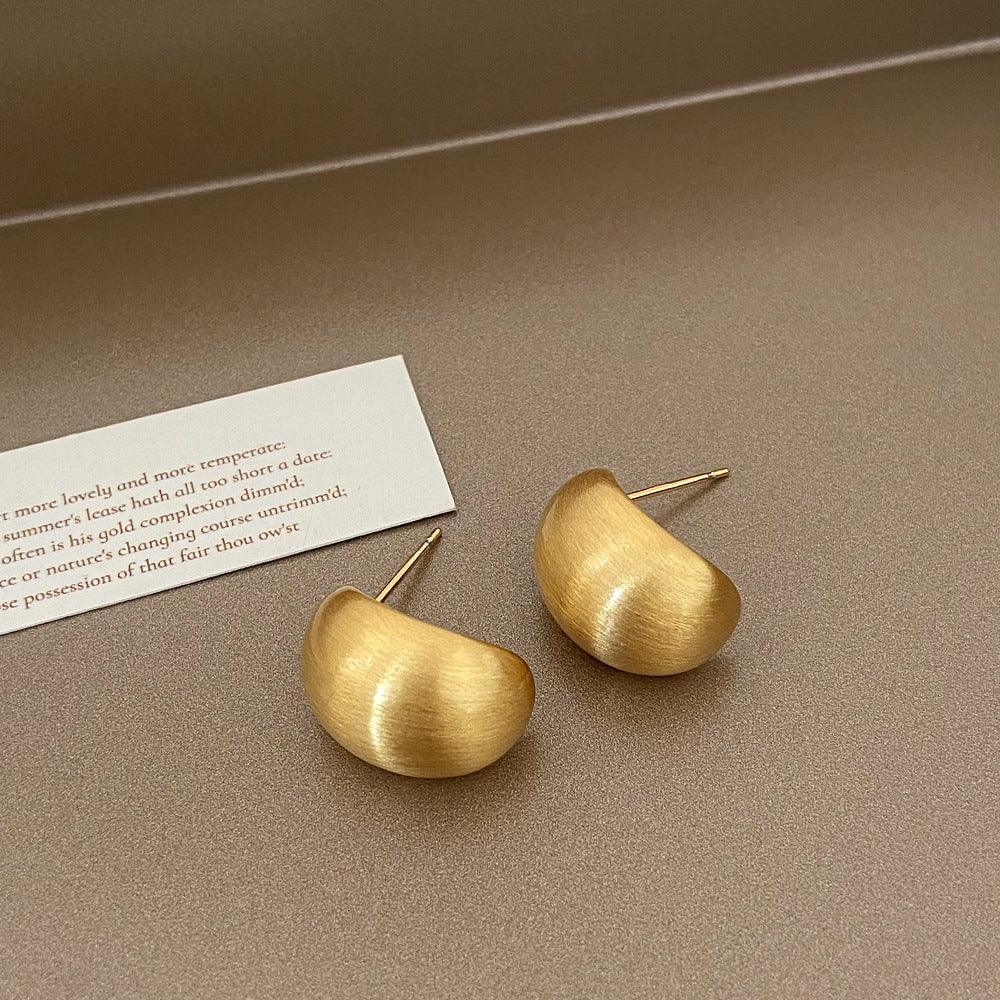 Brushed Metal Stud Earrings - Viexta