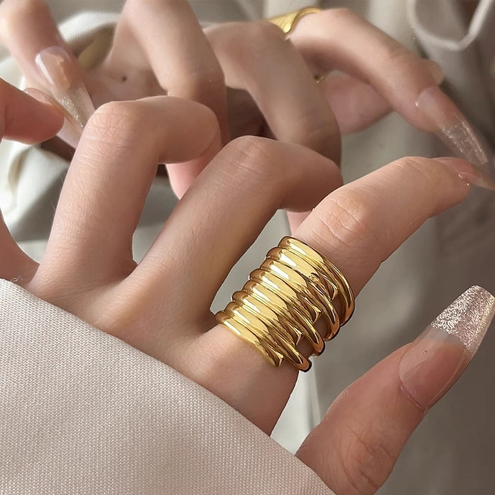 French Multi-layer Coil Ring For Women