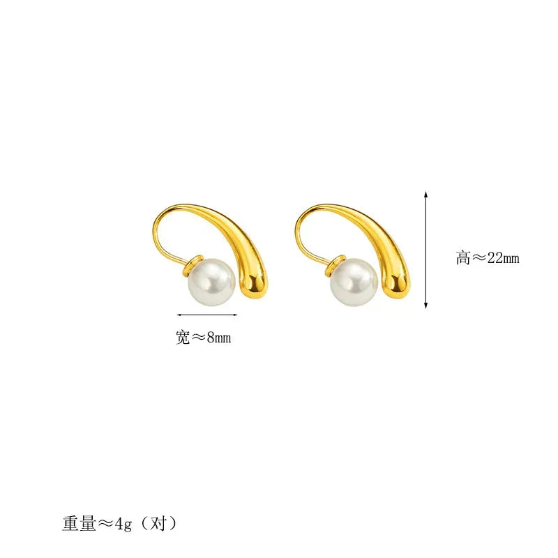 Pearl Water Drop Ear Hoop - Viexta