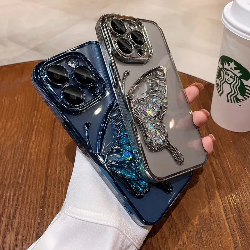 Shatter-proof Quicksand Butterfly iPhone Case - Viexta