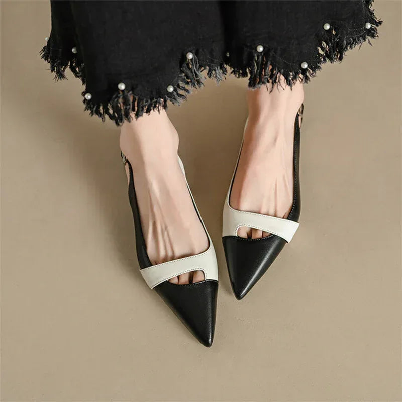 French Style Pumps Matching Pointed Toe Sandals - Viexta
