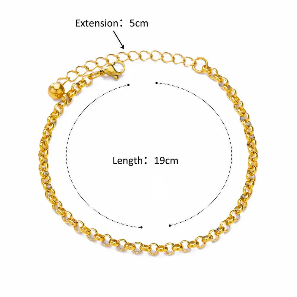 Figaro Blade 18K Stainless Steel Anklet - Viexta