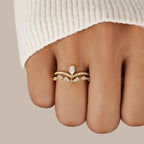 Golden Lily Crystal Ring