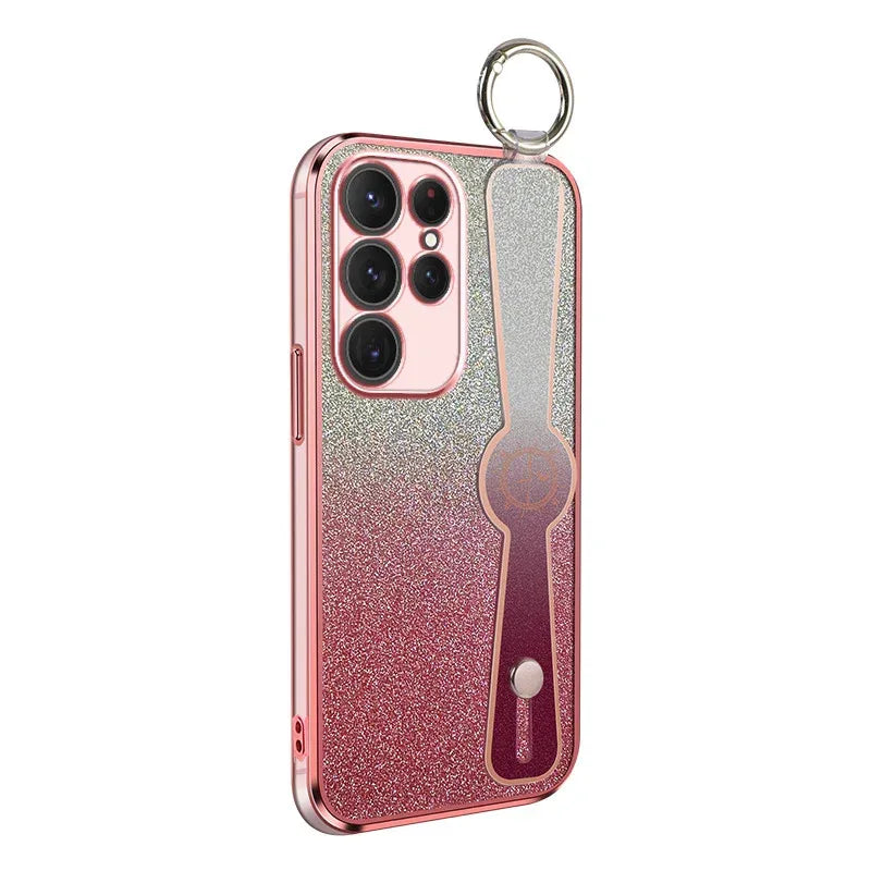 Gradient Glitter Wristband Cross Body Lanyard Samsung Phone Case - Viexta