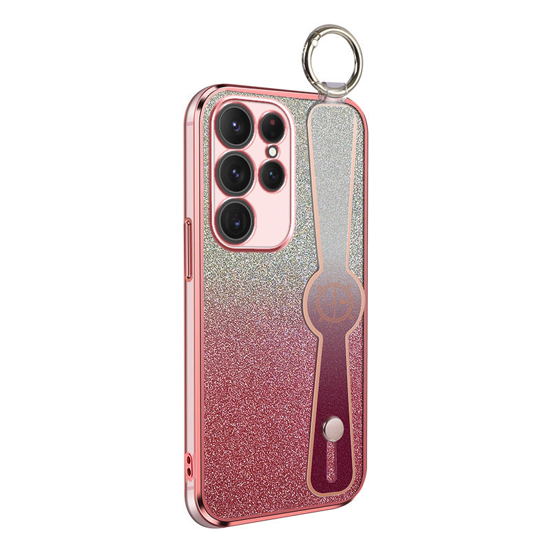Gradient Glitter Wristband Cross Body Lanyard Samsung Phone Case