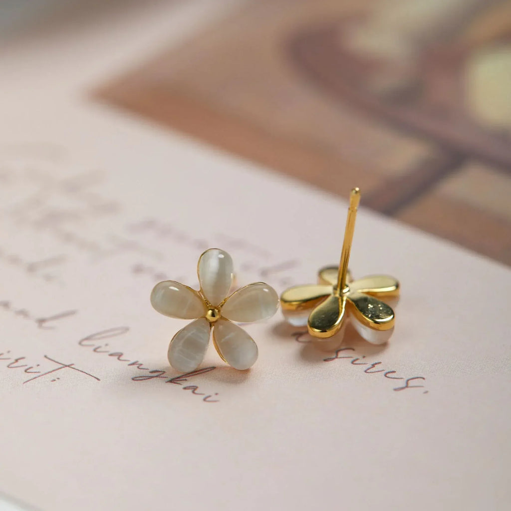 Opal Flower Stud Earrings - Viexta