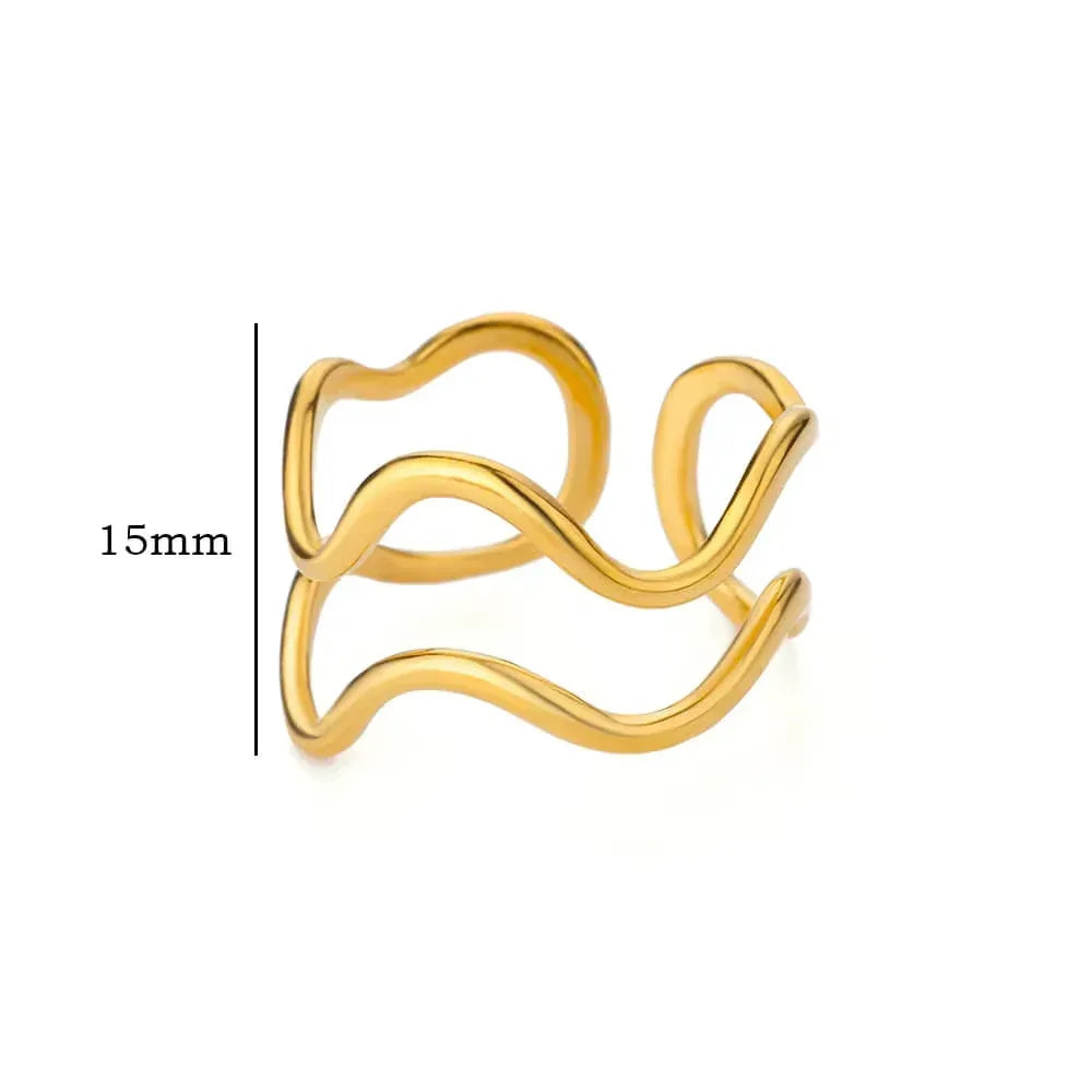 18K Gold Korean Minimalist Ring - Viexta