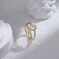 G Diamond-embedded Open Ring - Viexta