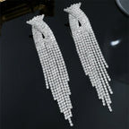 luxury-sparkling-full-rhinestone-long-fringe-earrings - Viexta