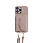 Card Holder Lanyard Litchi Sling Shoulder IPhone Case