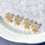 Butterfly Color Zircon Pearl Earrings - Viexta