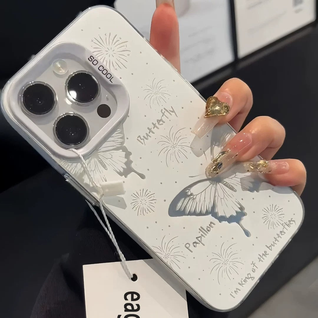 Butterflies and fireworks iphone case