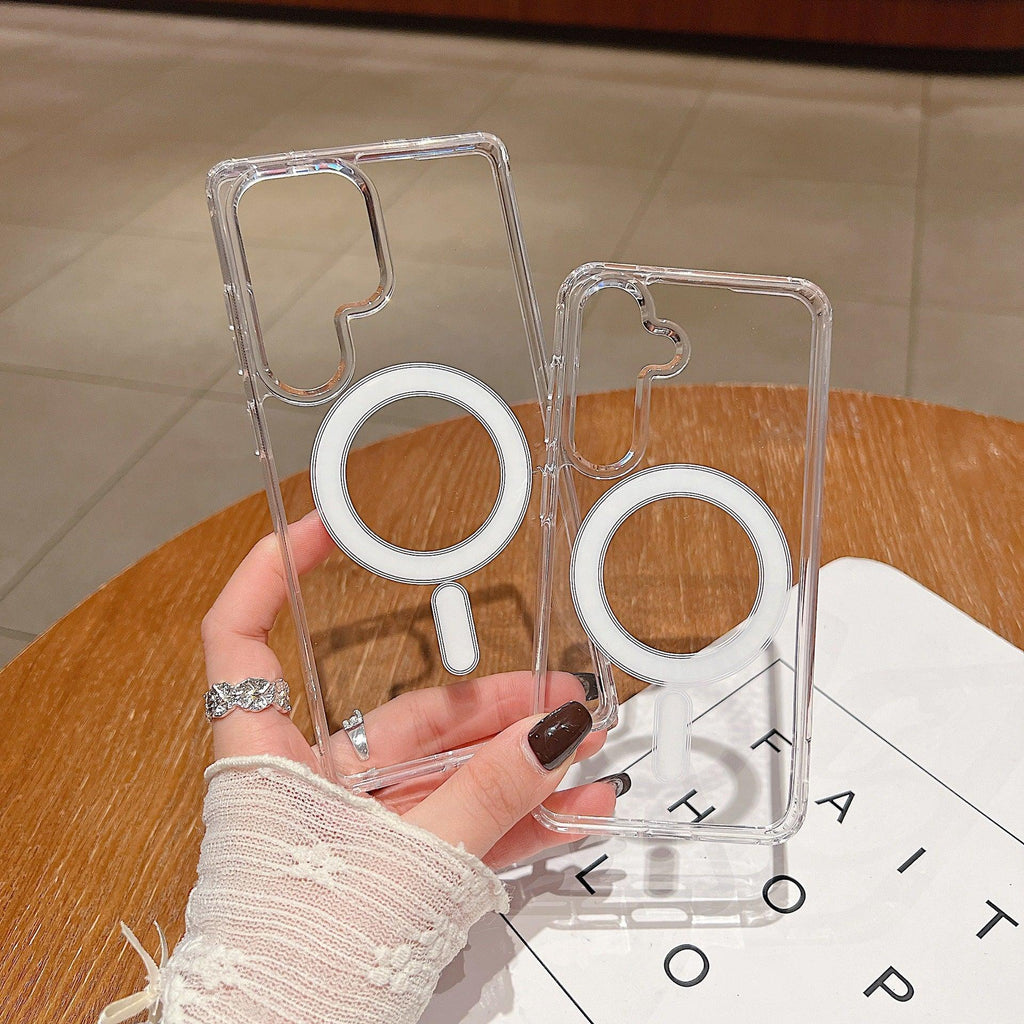 Magnetic Drop-resistant Transparent Samsung Phone Case - Viexta