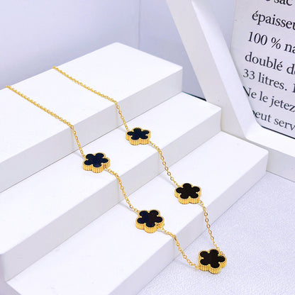 Five-leaf Flower Necklace Set