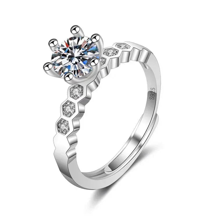 Six-claw 1 Karat Engagement Ring - Viexta