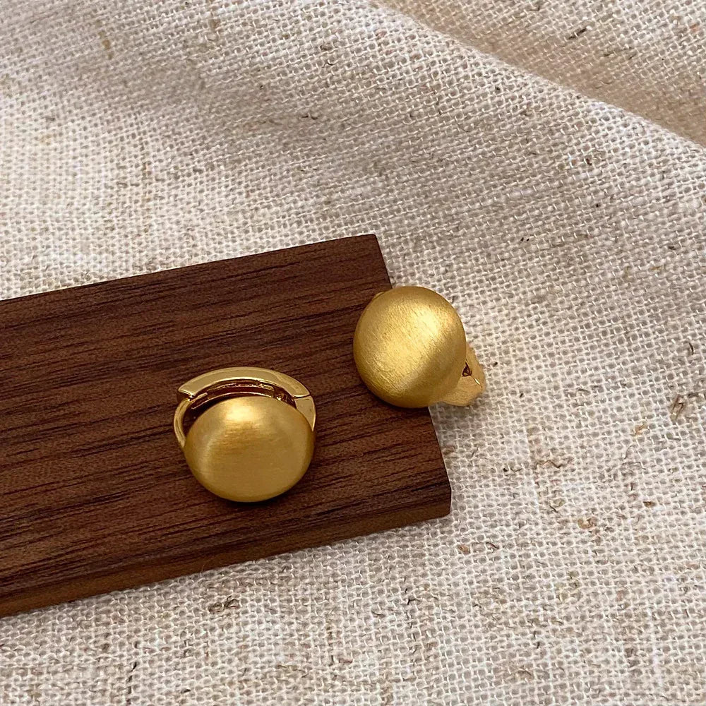 Brushed Metal Stud Earrings - Viexta