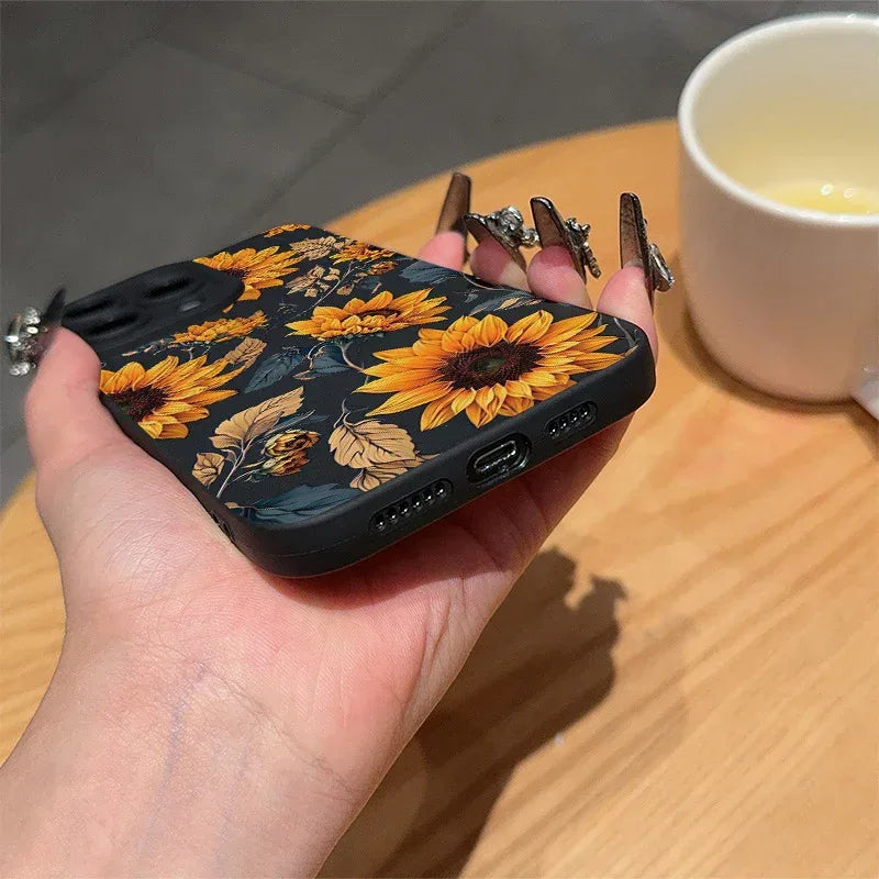 Shockproof Frosted Vintage Sunflower iPhone Case - Viexta