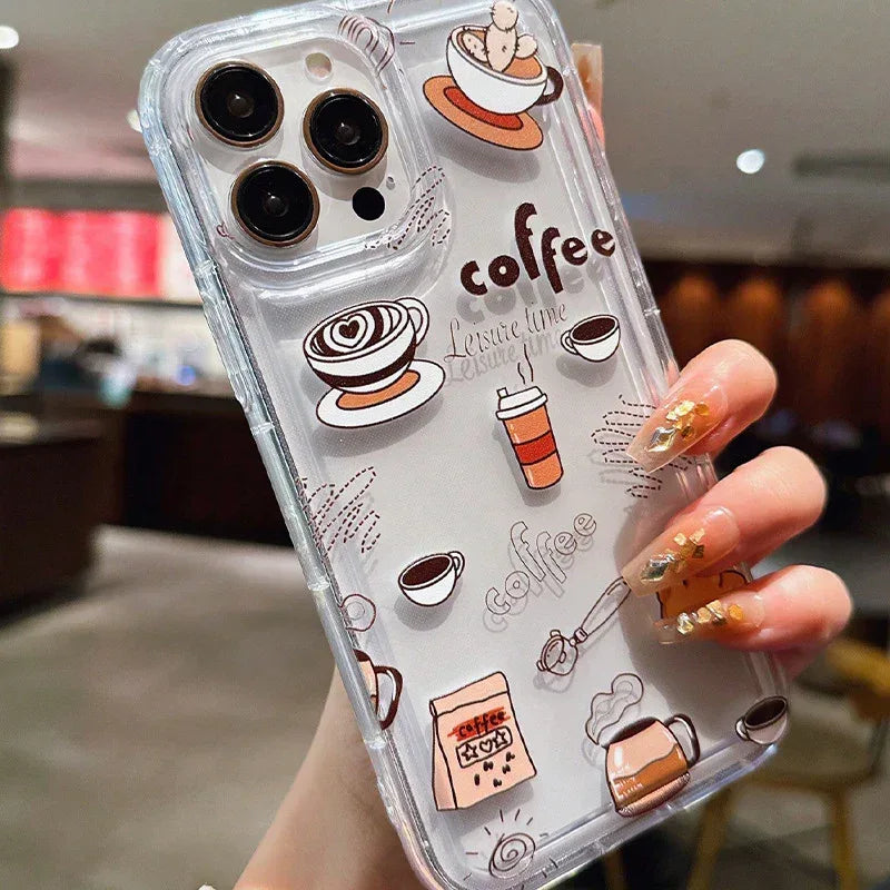 Premium Coffee Airbag Drop-resistant iPhone Cover - Viexta