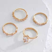 14k Four-piece Ring Set - Viexta