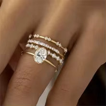 14k Four-piece Ring Set - Viexta