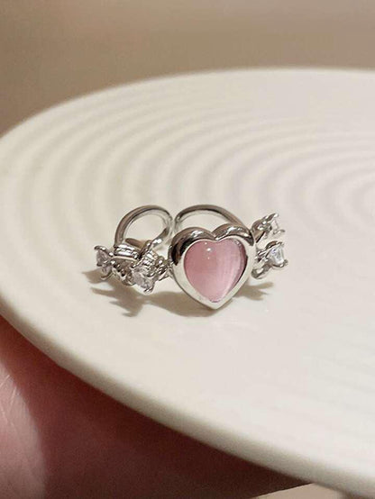 Gothic Pink Heart Ring