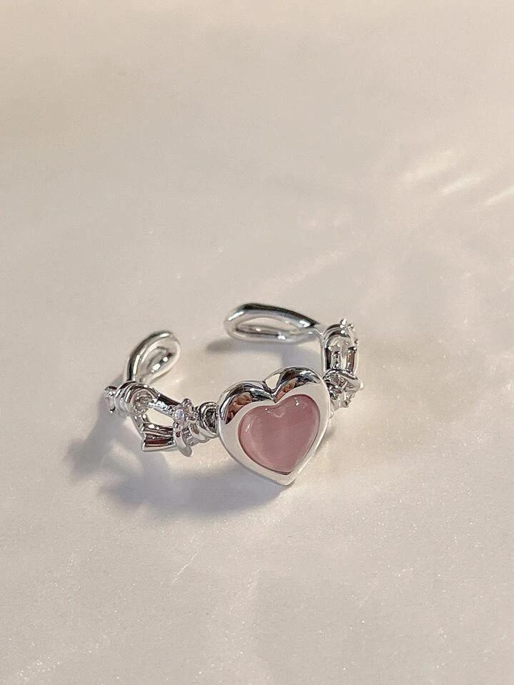 Gothic Pink Heart Ring