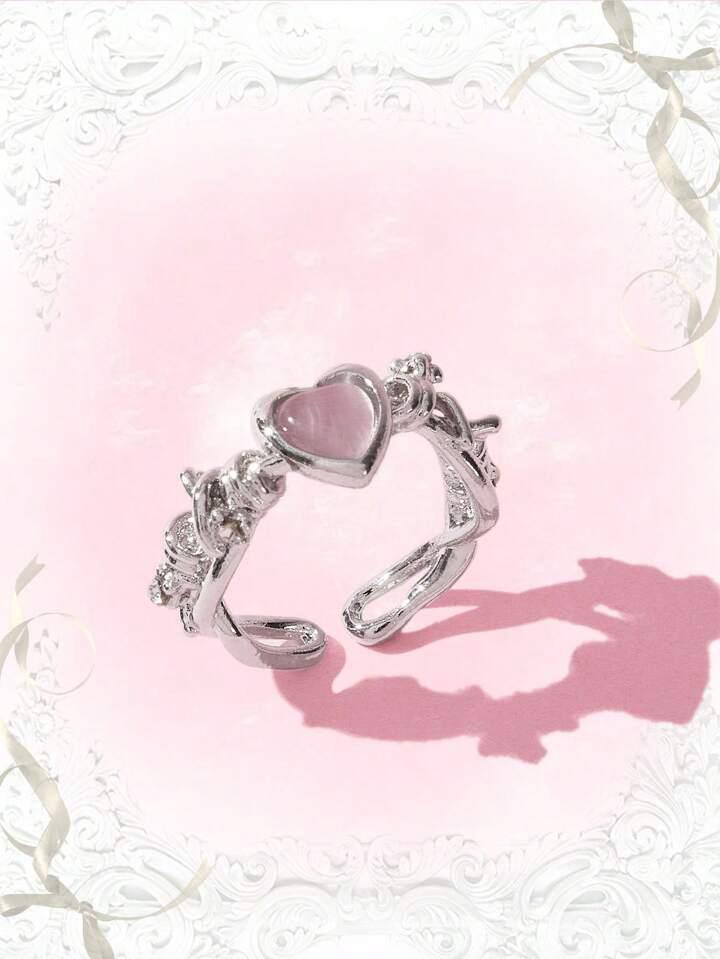 Gothic Pink Heart Ring