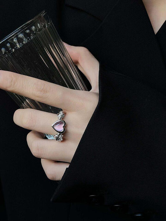 Gothic Pink Heart Ring