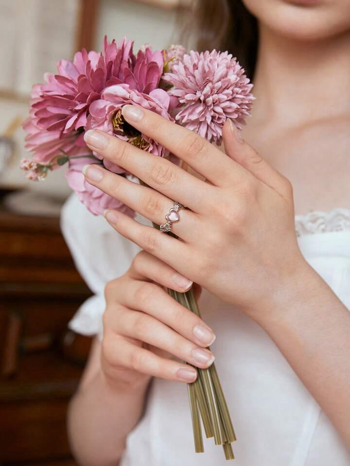 Gothic Pink Heart Ring