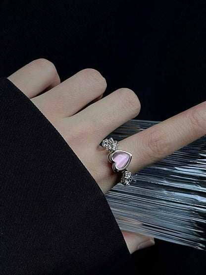 Gothic Pink Heart Ring