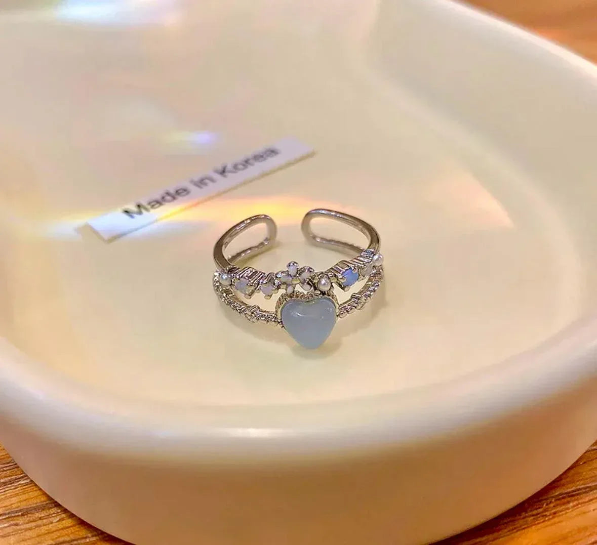 Blue Heart Layered Ring - Viexta