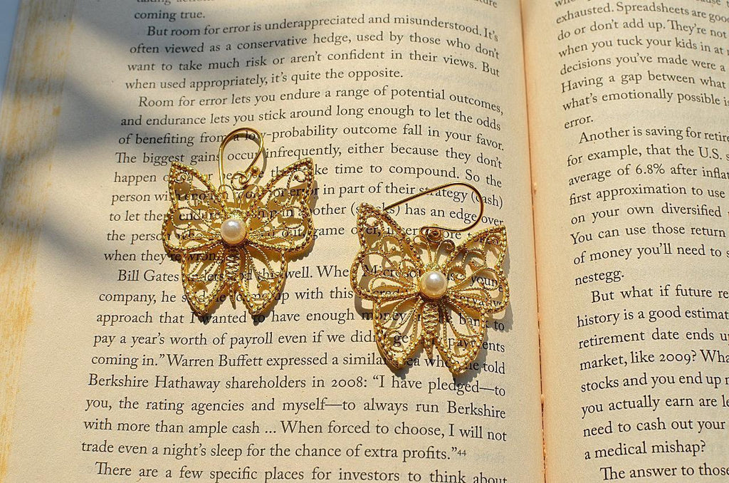Butterfly brass earring - Viexta