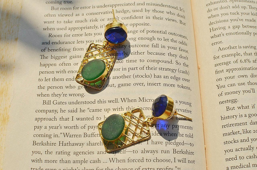 Polished Dual Monalisa Stone Earrings - Viexta