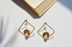 Pearl Brass Earrings - Viexta