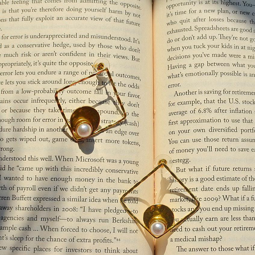 Pearl Brass Earrings