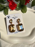 Korean Studded Drop Earrings - Viexta