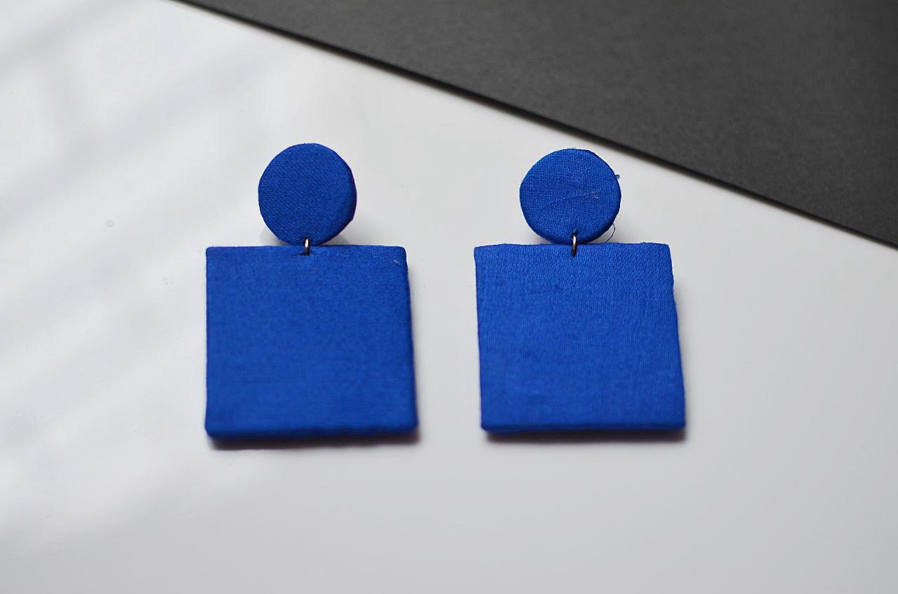 Fabric Square Earrings