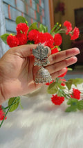 Antique Charm Oxidized Jhumka - Viexta