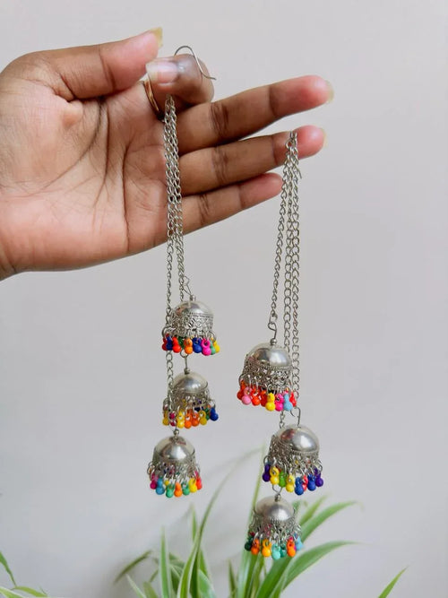 Beaded Latkan Jhumka - Viexta
