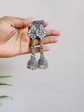 Silver Oxide Jhumka - Viexta