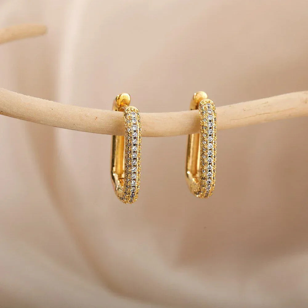 18K Micro Inlaid Zircon Earrings - Viexta
