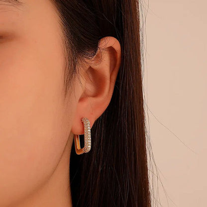 18K Micro Inlaid Zircon Earrings