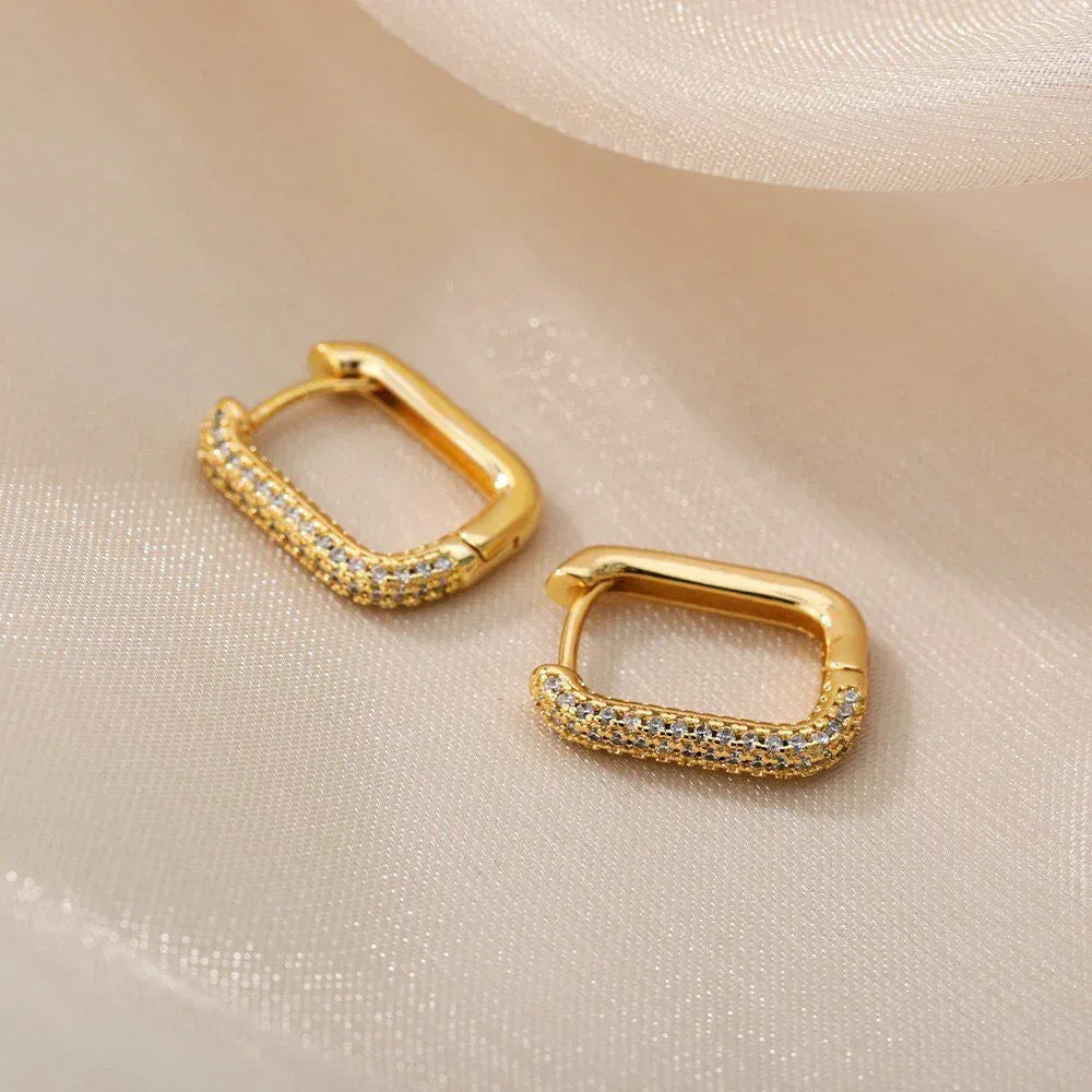 18K Micro Inlaid Zircon Earrings - Viexta