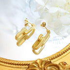 Engraved Double Edge Rectangle Earrings - Viexta