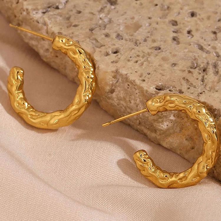 Stainless Steel Edgy Hoop - Viexta