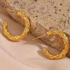 Stainless Steel Edgy Hoop - Viexta