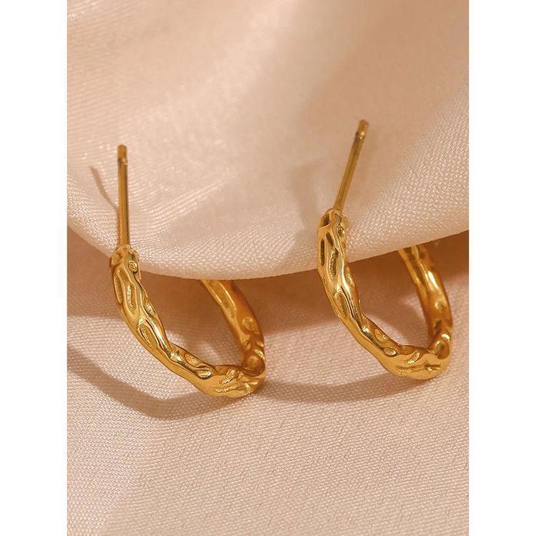 Stainless Steel Edgy Hoop - Viexta