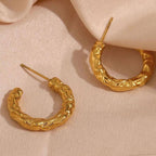 Stainless Steel Edgy Hoop - Viexta