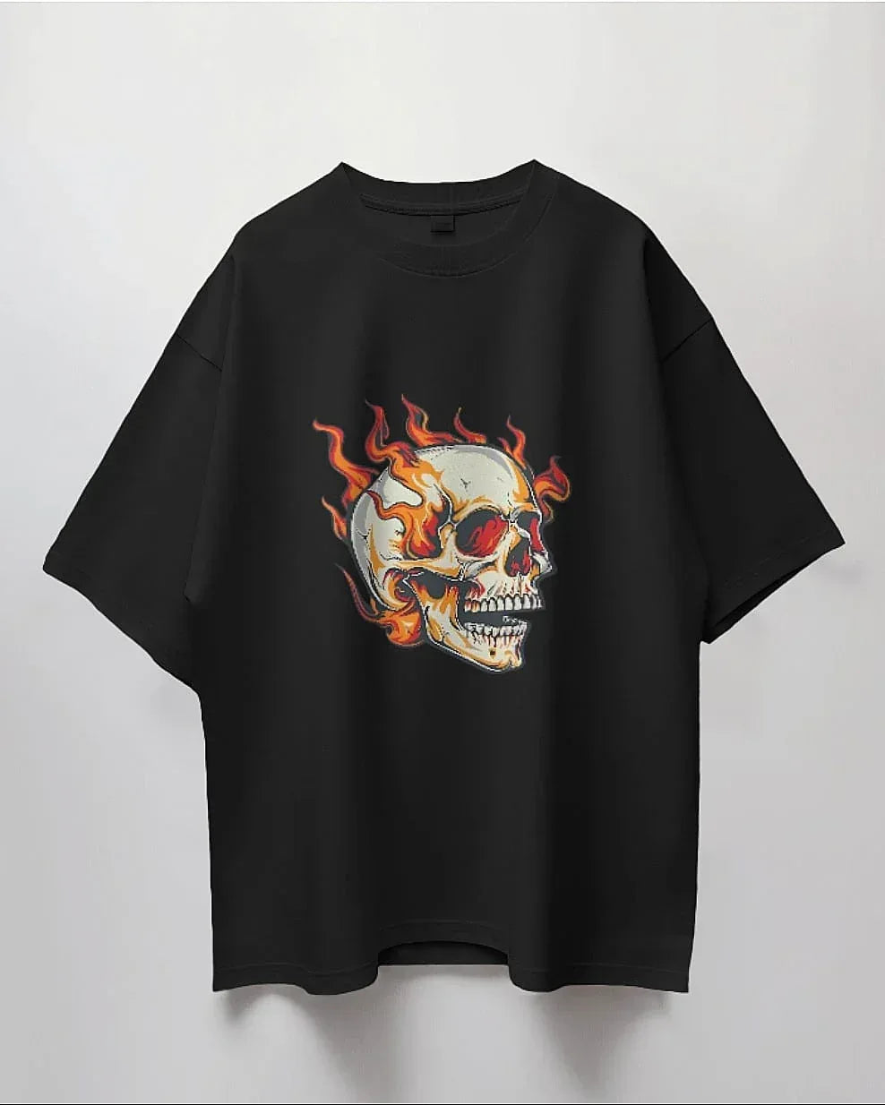 ghost-skull-on-fire-t-shirt - Viexta